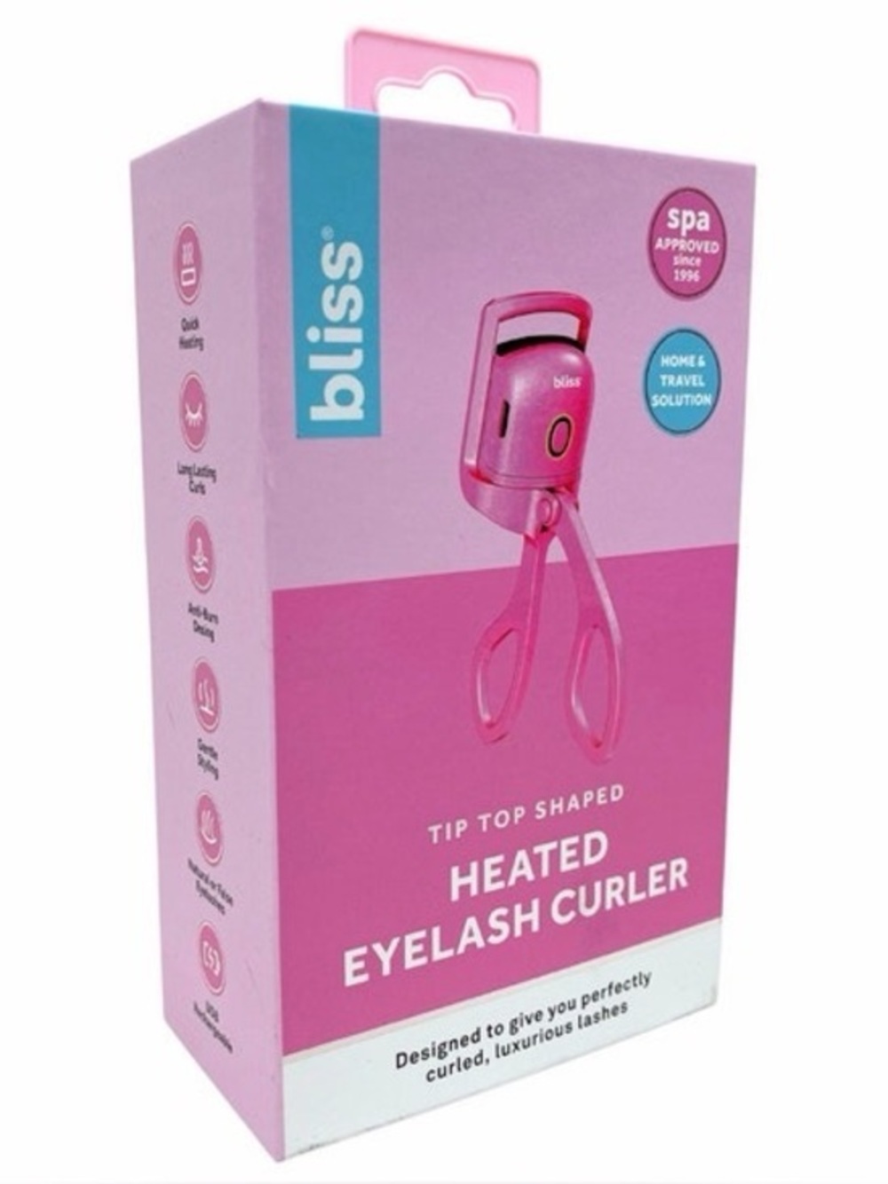Bliss Pink Tip Top Shaped Heated Eyelash Curler